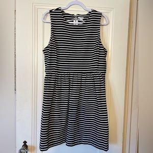 J.CREW Black/White Stripe Sleeveless Dress w/ Pockets